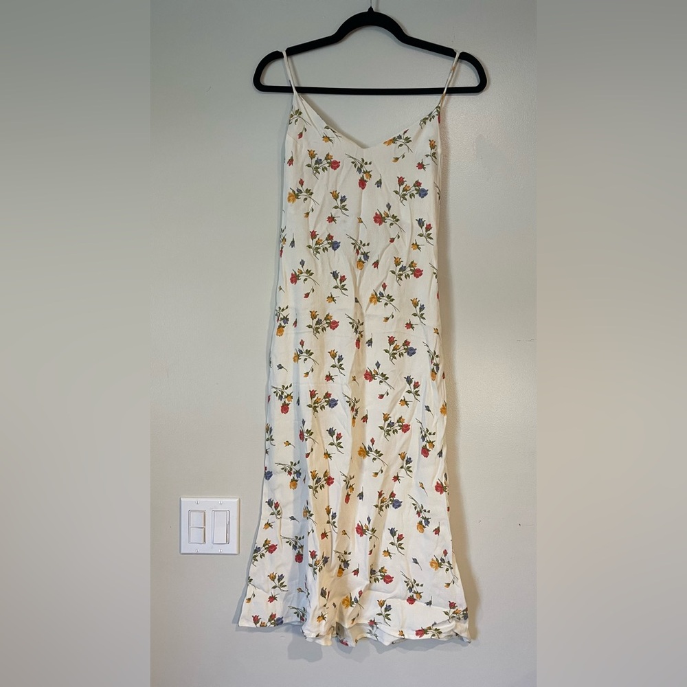 Reformation Cream Floral Dress
